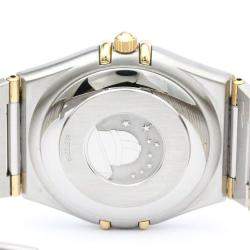 Pre Owned Omega Silver 18K Yellow Gold And Stainless Steel Constellation 1302.30 Men's Wristwatch 36 mm