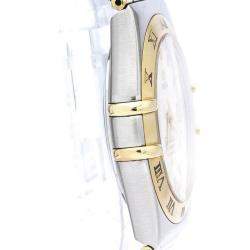 Pre Owned Omega Silver 18K Yellow Gold And Stainless Steel Constellation 1302.30 Men's Wristwatch 36 mm