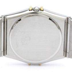 Pre Owned Omega Champagne 18K Yellow Gold And Stainless Steel Constellation 396.1070 Men's Wristwatch 33 mm