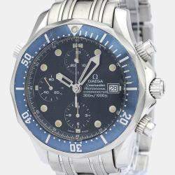 Pre Owned Omega Blue Stainless Steel Seamaster 300M 2599.80 Men's Wristwatch 42 mm
