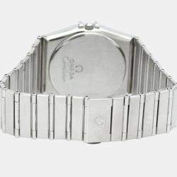Omega Silver Stainless Steel Constellation 396.1070 Quartz Men's Wristwatch 35 mm