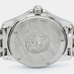 Omega Blue Stainless Steel Seamaster 2511.81 Quartz Men's Wristwatch 36 mm