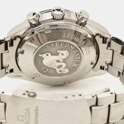 Omega Black Stainless Steel Speedmaster Date/Day-Date Chronograph 3220.50.00 Men's Wristwatch 40 mm