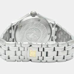 Pre Owned Omega Blue Stainless Steel Seamaster 2511.81 Quartz Men's Wristwatch 36 mm