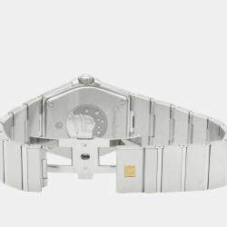 Pre Owned Omega Silver Stainless Steel Constellation 123.10.35.60.02.001 Quartz Men's Wristwatch 35 mm