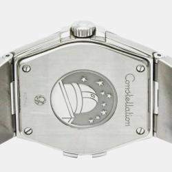 Pre Owned Omega Silver Stainless Steel Constellation 123.10.35.60.02.001 Quartz Men's Wristwatch 35 mm