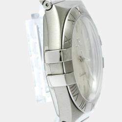 Pre Owned Omega Silver Stainless Steel Constellation 123.10.35.60.02.001 Quartz Men's Wristwatch 35 mm