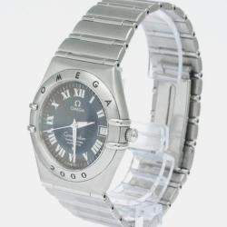 Pre Owned Omega Black Stainless Steel Constellation 1504.50 Automatic Men's Wristwatch 35 mm