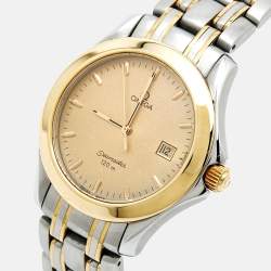 Pre Owned ساعة يد رجالية أوميغا سي ماستر كوارتز ستانلس ستيل وذهب أصفر عيار 18 ذهبية 36مم