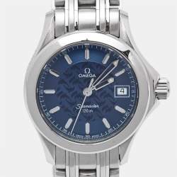 Omega Blue Stainless Steel Seamaster Jacques Mayol 2000 Limited Edition 2586.80 Women's Wristwatch 27 mm