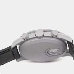 Omega X Swatch Black Grey Bioceramic Velcro Mission To The Moon MoonSwatch S033M100 Men's Wristwatch 42 mm
