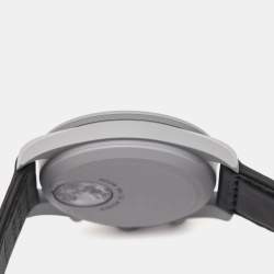 Omega X Swatch Black Grey Bioceramic Velcro Mission To The Moon MoonSwatch S033M100 Men's Wristwatch 42 mm