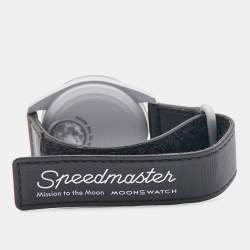 Omega X Swatch Black Grey Bioceramic Velcro Mission To The Moon MoonSwatch S033M100 Men's Wristwatch 42 mm