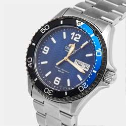 Pre Owned ساعة أورينت ماكو الذكرى العشرين الإصدار المحدود F692-UBM0 مينا زرقاء ستانلس ستيل للرجال 42 مم