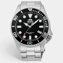 Pre Owned Orient Triton RA-AC0K01B10B Black Dial Stainless Steel Men's Wristwatch 43 mm