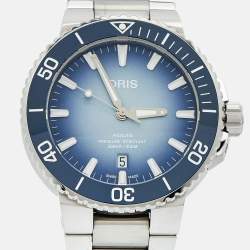 Oris Blue Vignette Ceramic Stainless Steel Aquis Lake Baikal Limited Edition 01 733 7730 4175-Set Men's Wristwatch 43.50 mm