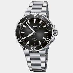 Oris Black Stainless Steel Aquis 01 400 7769 4154-07 8 22 09PEB Automatic Men's Wristwatch 41.5 mm