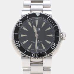 Pre Owned ساعة يد رجالية أوريس أكويس ستانلس ستيل أسود أوتوماتيك 44 مم 7533