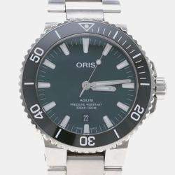 Pre Owned Oris Aquis 733 7730 4157 Automatic Stainless Steel Men's Wristwatch 43mm