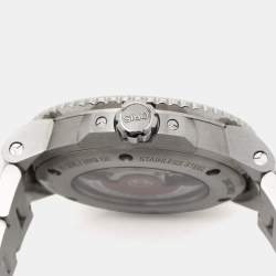 Oris Black Ceramic Stainless Steel Aquis Date 01 733 7730 4124 Men's Wristwatch 43.50 mm