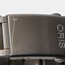 Oris Black Ceramic Stainless Steel Aquis Date 01 733 7730 4124 Men's Wristwatch 43.50 mm