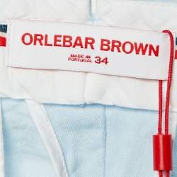 Pre Owned Orlebar Brown Ice Blue Linen Griffon Trousers L 