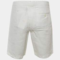 مملوكة مسبقًا Orlebar Brown White Linen Norwich Shorts L