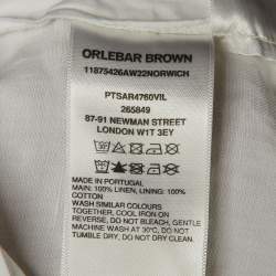 مملوكة مسبقًا Orlebar Brown White Linen Norwich Shorts L