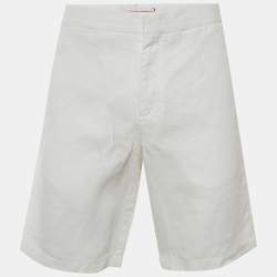 Pre Owned شورت أورليبار براون أبيض كتان نورويتش مقاس كبير (لارج)