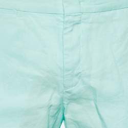 Pre Owned شورت أورليبار براون أزرق تركواز كتان نورويتش مقاس كبير (لارج) / خصر 35 بوصة