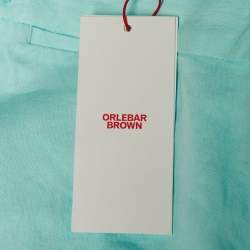 Pre Owned شورت أورليبار براون أزرق تركواز كتان نورويتش مقاس كبير (لارج) / خصر 35 بوصة