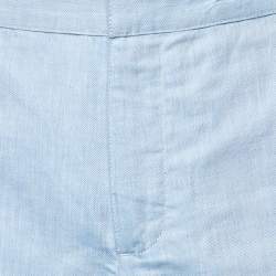 مملوكة مسبقًا Orlebar Blue Cotton & Linen Harrop Shorts M/L Waist 35"