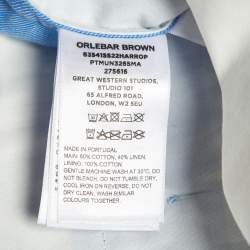 مملوكة مسبقًا Orlebar Blue Cotton & Linen Harrop Shorts M/L Waist 35"