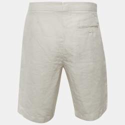 Pre Owned شورت أورليبار براون عاجي كتان نورويتش مقاس كبير (لارج) / خصر 35 بوصة