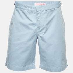 Pre Owned Orlebar Brown Blue Cotton Swim Shorts L/Waist 35"