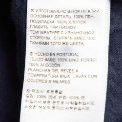 Pre Owned Orlebar Brown Navy Blue Linen Shorts L/Waist 34"