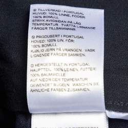 Pre Owned Orlebar Brown Navy Blue Linen Shorts L/Waist 34"