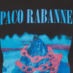 Pre Owned Paco Rabanne Black Montagne Print Jersey T-Shirt XL
