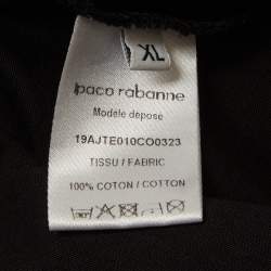 Pre Owned Paco Rabanne Black Montagne Print Jersey T-Shirt XL