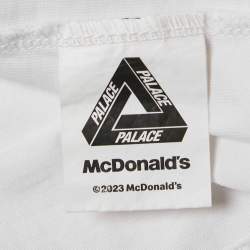 Pre Owned Palace x Mc Donald's White Printed Jersey Crewneck T-Shirt M