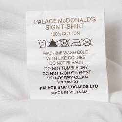 Pre Owned Palace x Mc Donald's White Printed Jersey Crewneck T-Shirt M