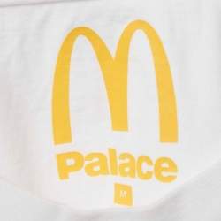 Pre Owned Palace x Mc Donald's White Printed Jersey Crewneck T-Shirt M