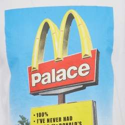 Pre Owned Palace x Mc Donald's White Printed Jersey Crewneck T-Shirt M