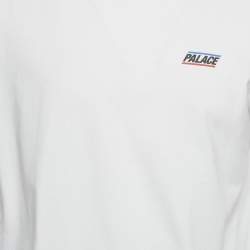 Pre Owned  Palace White Logo Graphic Jersey Basically A Longsleeve T-Shirt XL