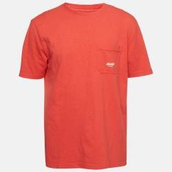 Pre Owned Palace Red Logo Graphic Jersey Slub Pocket T-Shirt XL