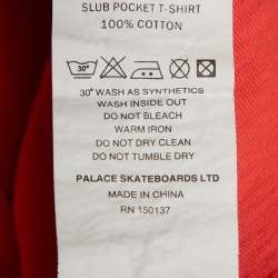 Pre Owned Palace Red Logo Graphic Jersey Slub Pocket T-Shirt XL
