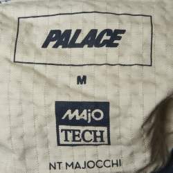 Pre Owned Palace Navy Blue Textured Chambray Hooded Pigment Jacket M