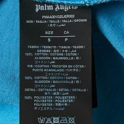 Pre Owned Palm Angels Light Blue Splatter Print Cotton T-Shirt S