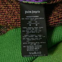 Palm Angels Purple/Green Palm Intarsia Wool Sweater M