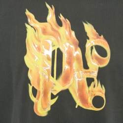 Pre Owned Palm Angels Black Buring Monogram Print Jersey T-Shirt S